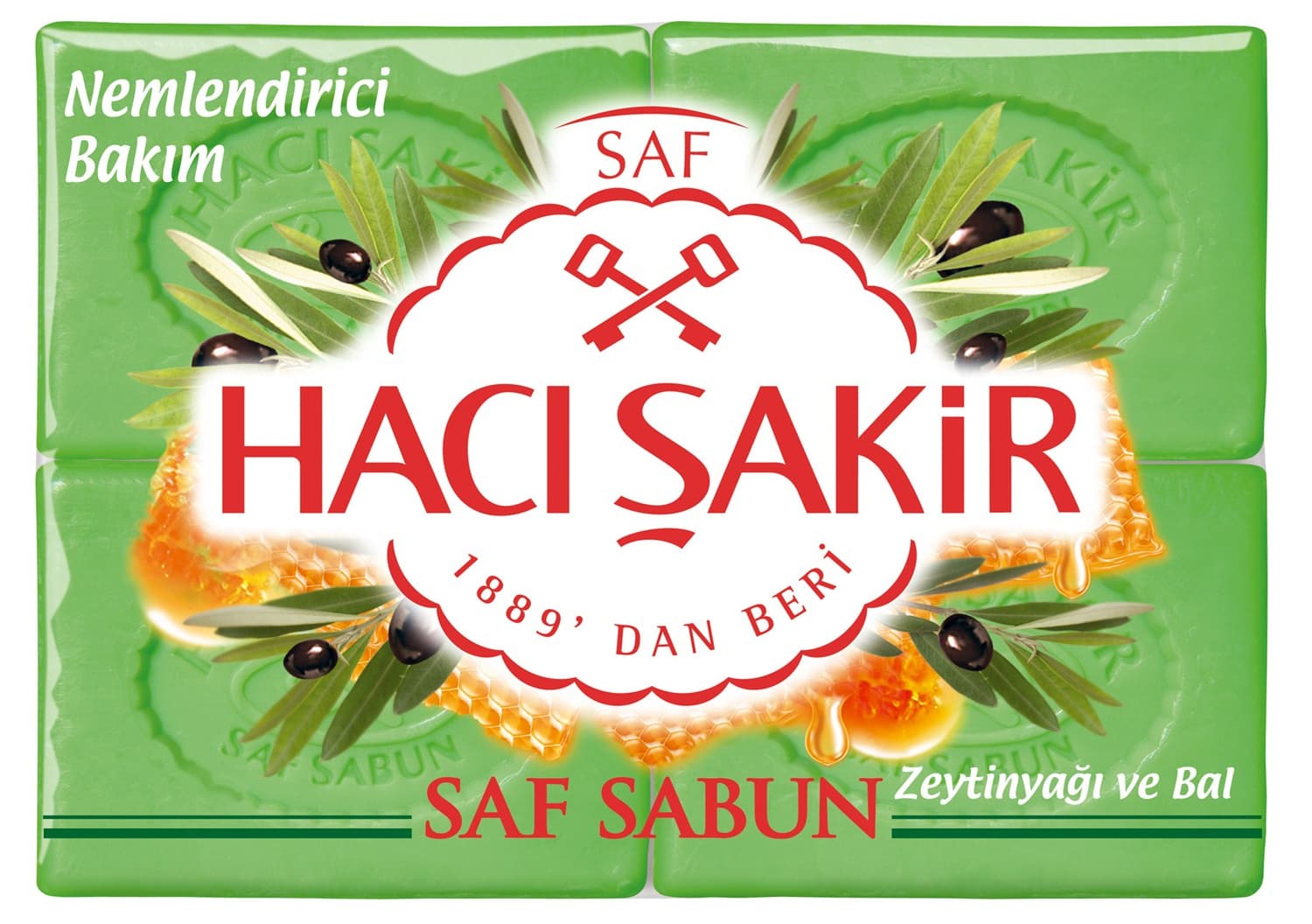 Haci Sakir Pure Soap With Olive Oil And Honey 4 Pcs 150 G