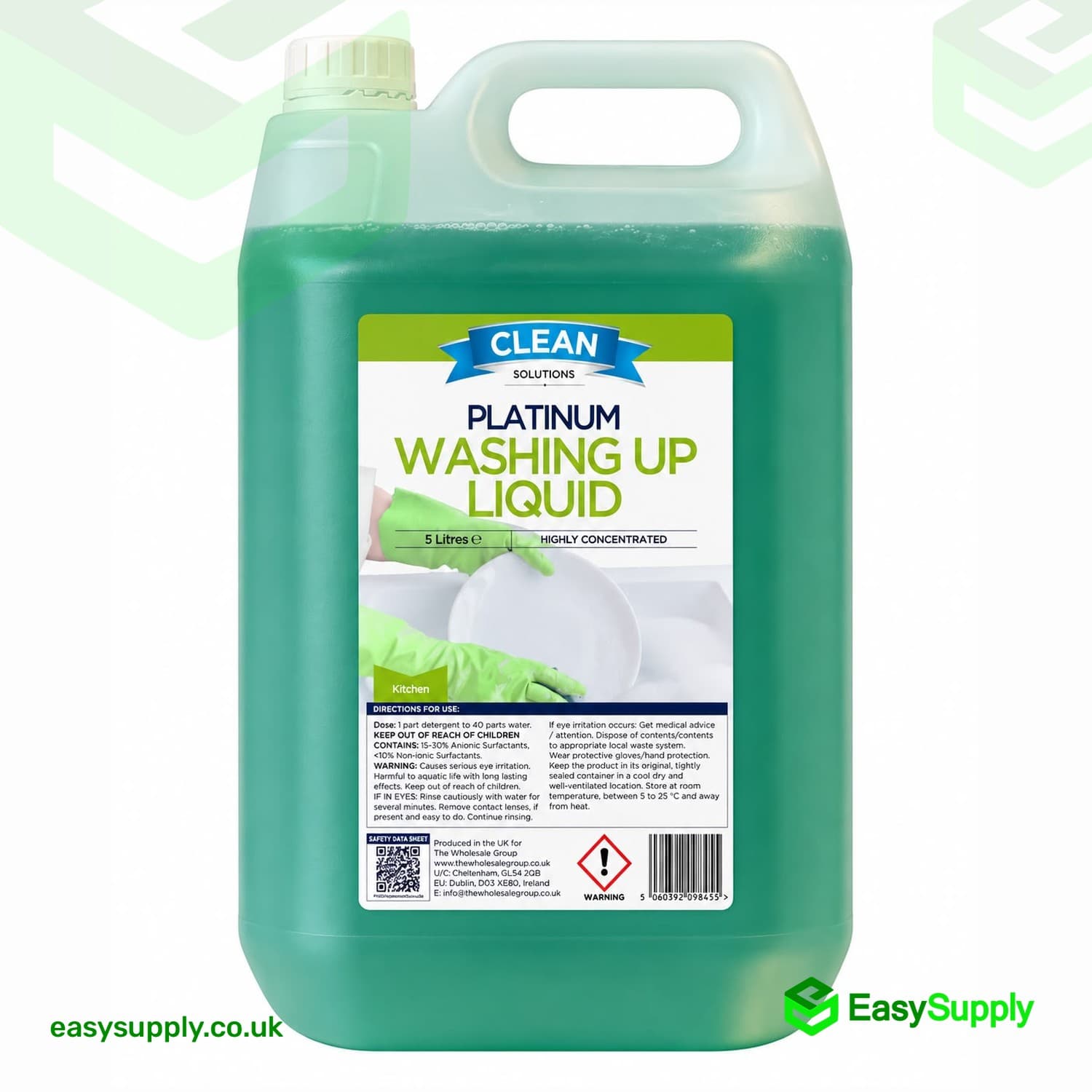 Clean Solutions Platinum Washing Up Liquid (2 x 5L)