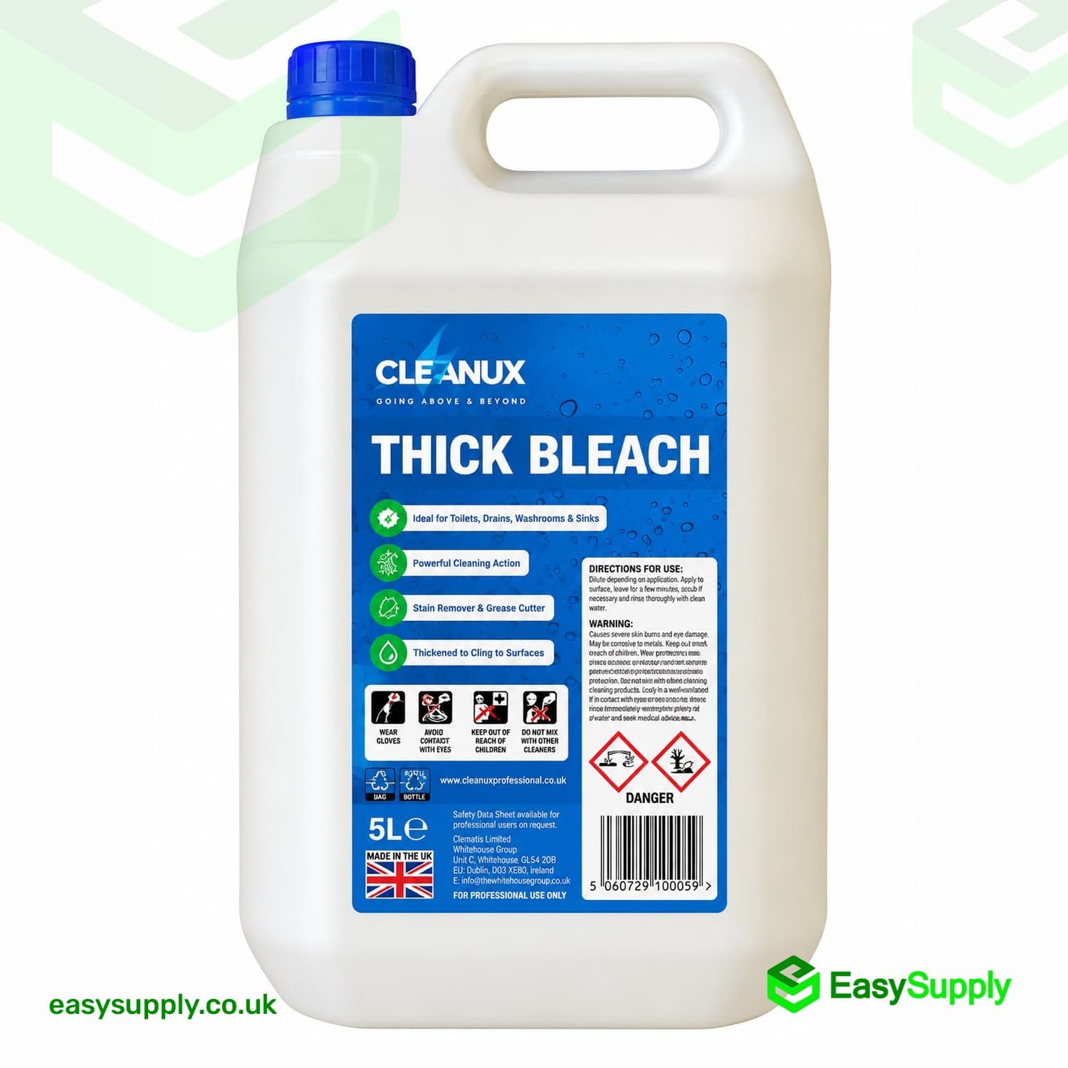 Cleanux Thick Bleach (2 x 5L)