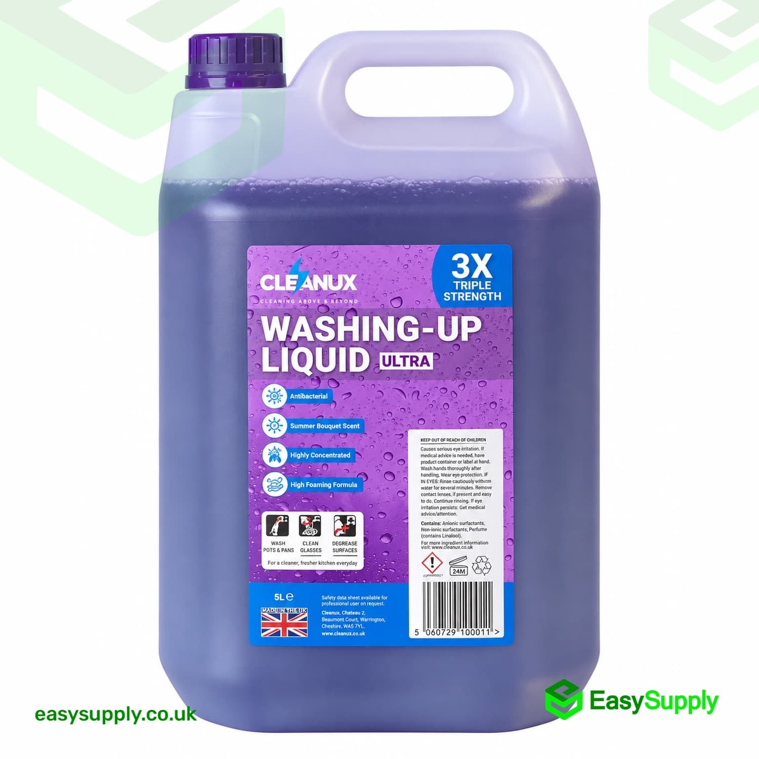 Cleanux Washing-Up Liquid Ultra (4 x 5L)
