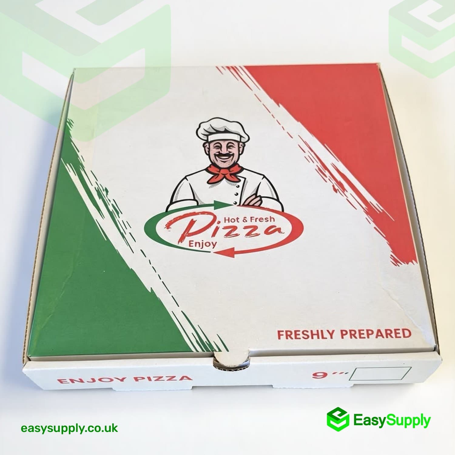 9" Pizza Box White Italian Print Premium Quality