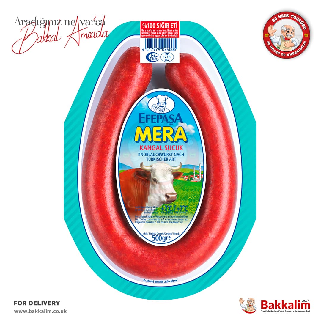 Efepasa Mera Turkish Round Sucuk %100 Beef 500 G