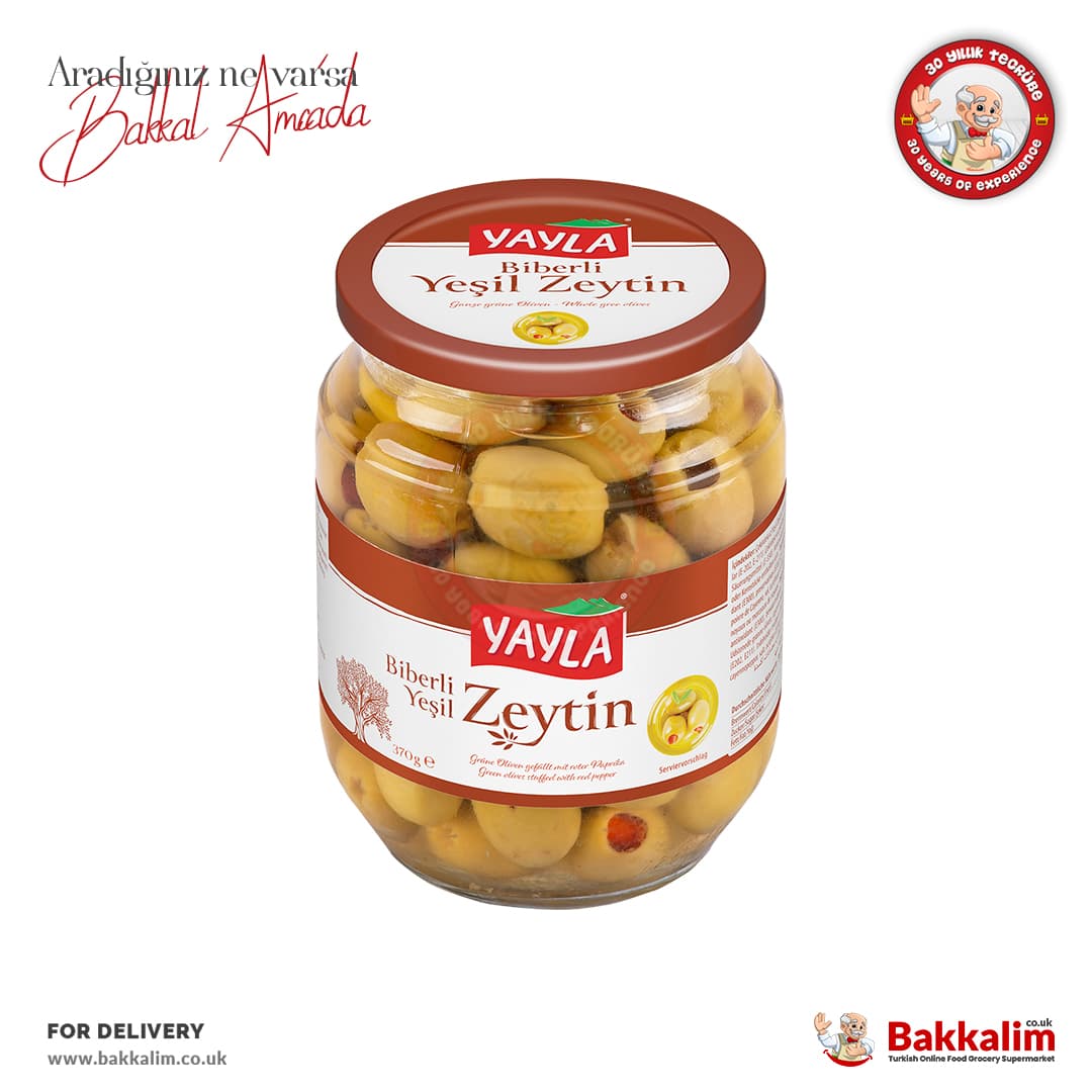 Yayla Green Olives Stuffed with Red Peppers N370 G