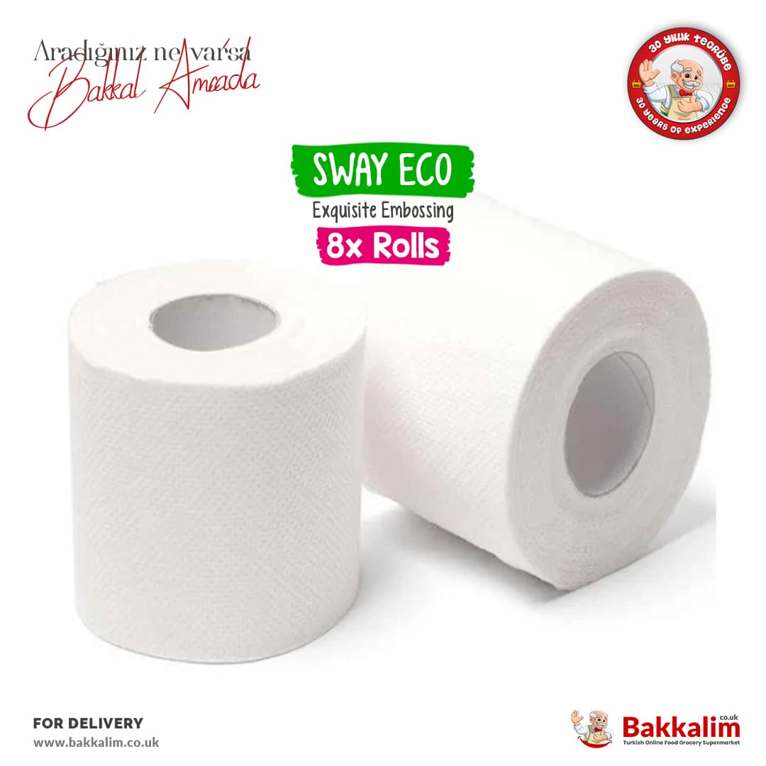 Sway Eco Ultra Soft Virgin Wood Pulp Toilet Paper 8 Rolls
