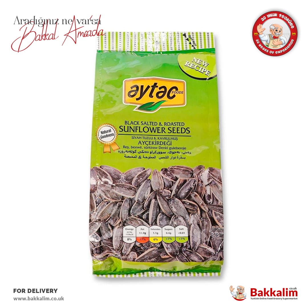 Aytac Black Sunflower Seeds Roasted and Salted 70 G