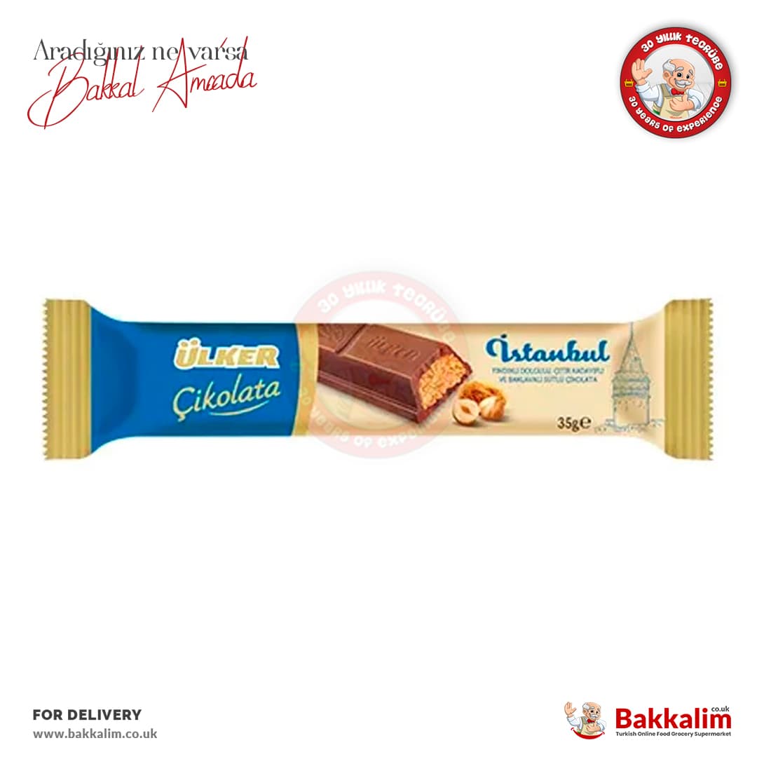 Ulker Istanbul Hazelnut Kadayif and Baklava filling Milky Chocolate 35 G