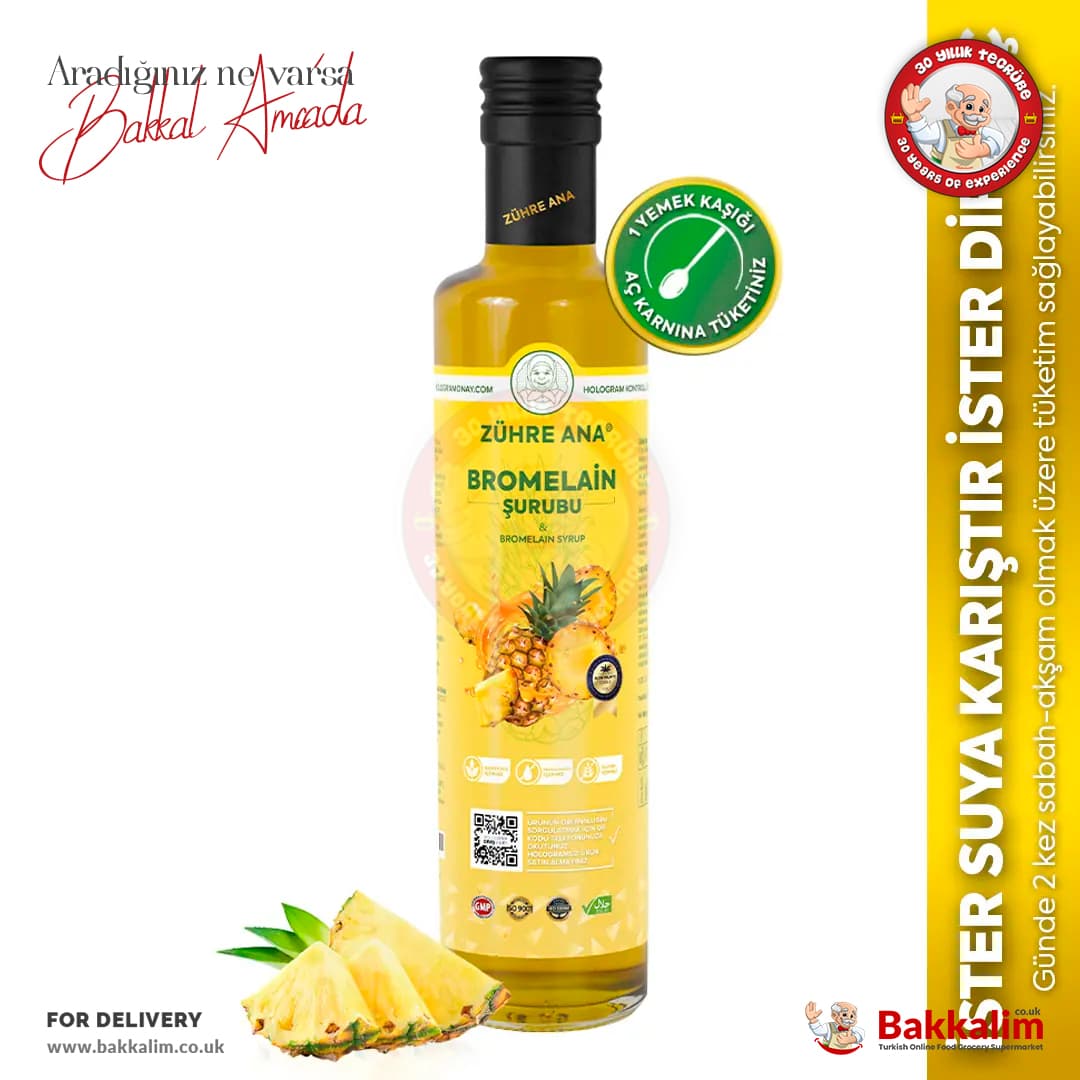 Zuhre Ana Bromelain Syrup Natural 250 ml