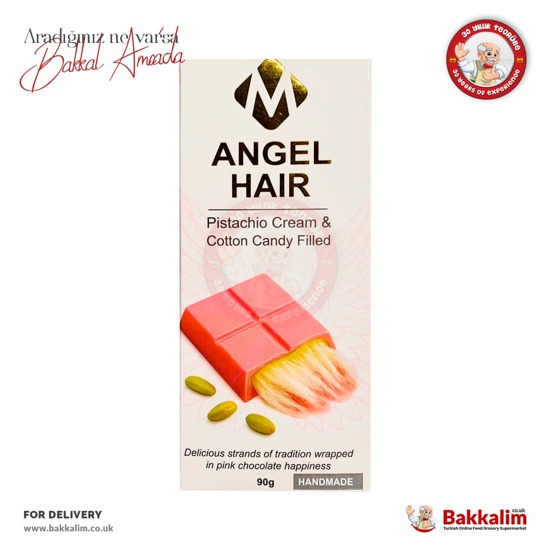 Angel Hair Handmade Pistachio Cream and Cotton Candy Filled Chocolate 90 G