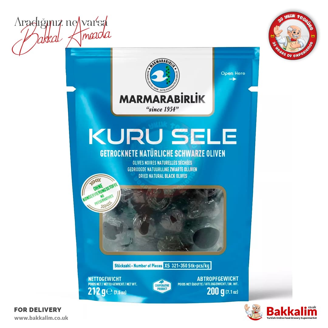 Marmarabirlik XS Dried Natural Black Olives N200 G