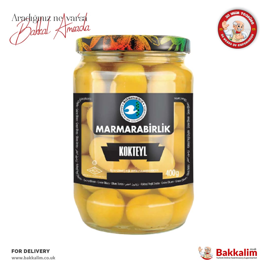 Marmarabirlik 4XL Cocktail Green Olives Net 400 G