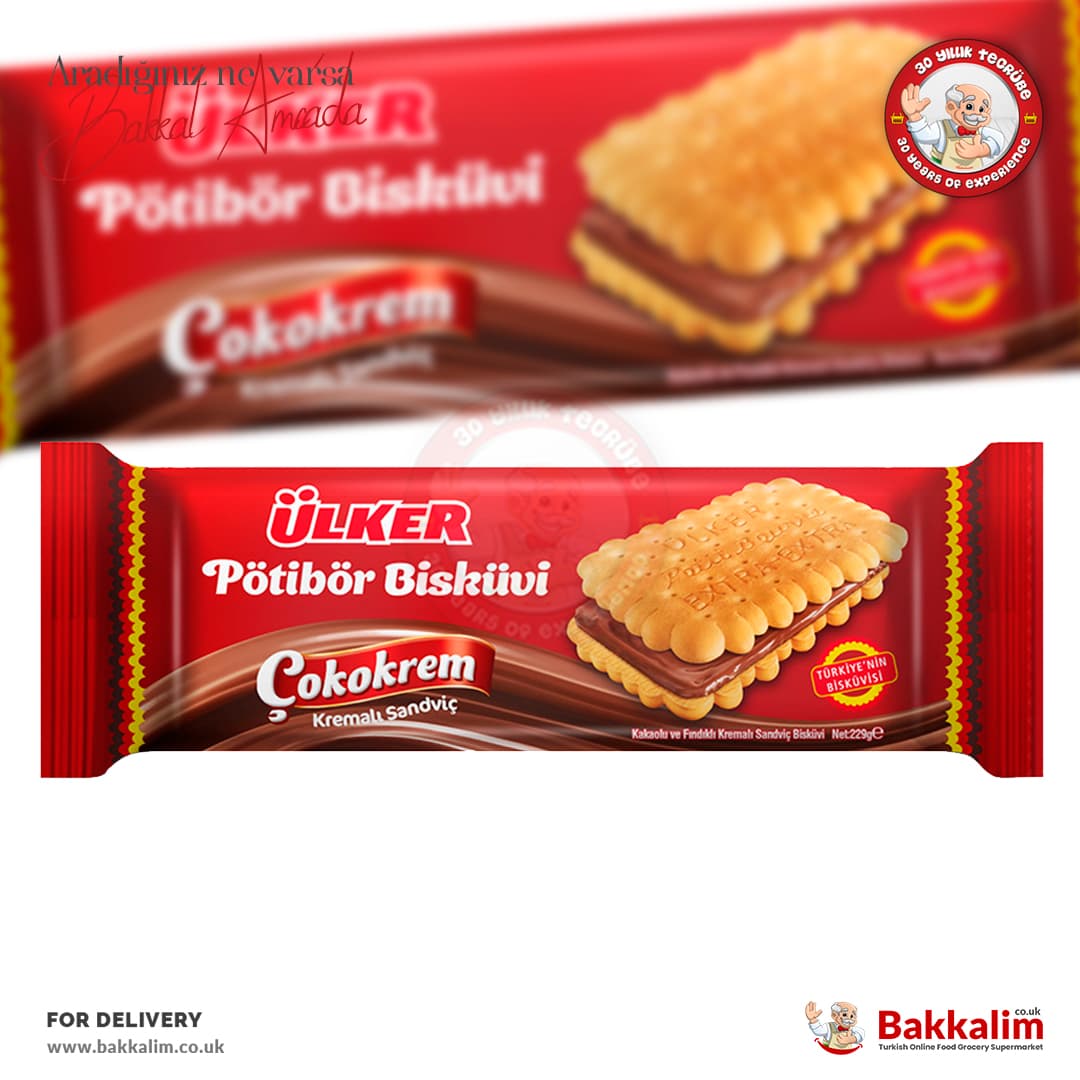 Ulker Cokokrem Cream-Filled Sandwich Petit Beurre Biscuits 229 G