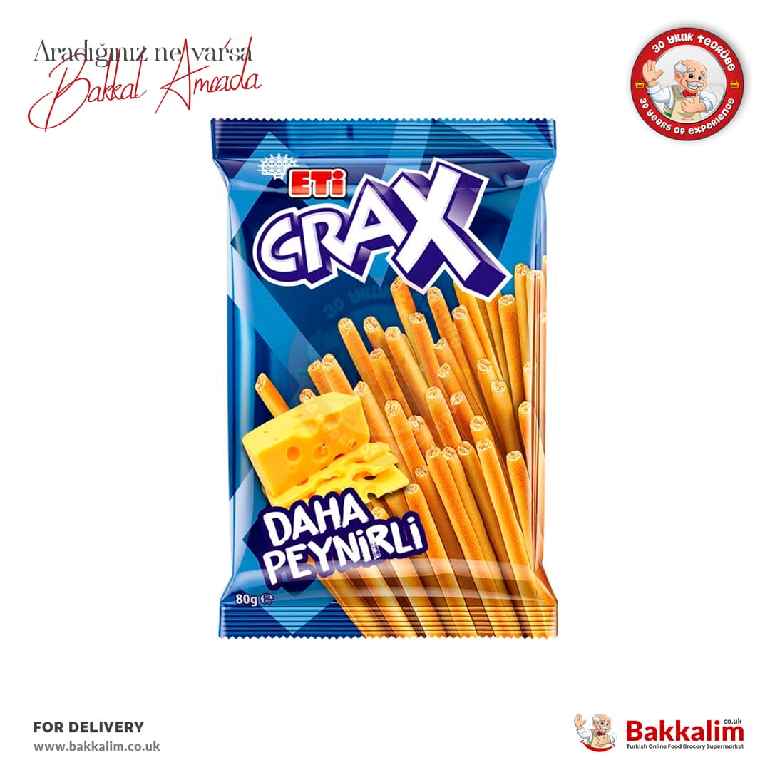 Eti Crax Extra Cheese Pretzel 80 G