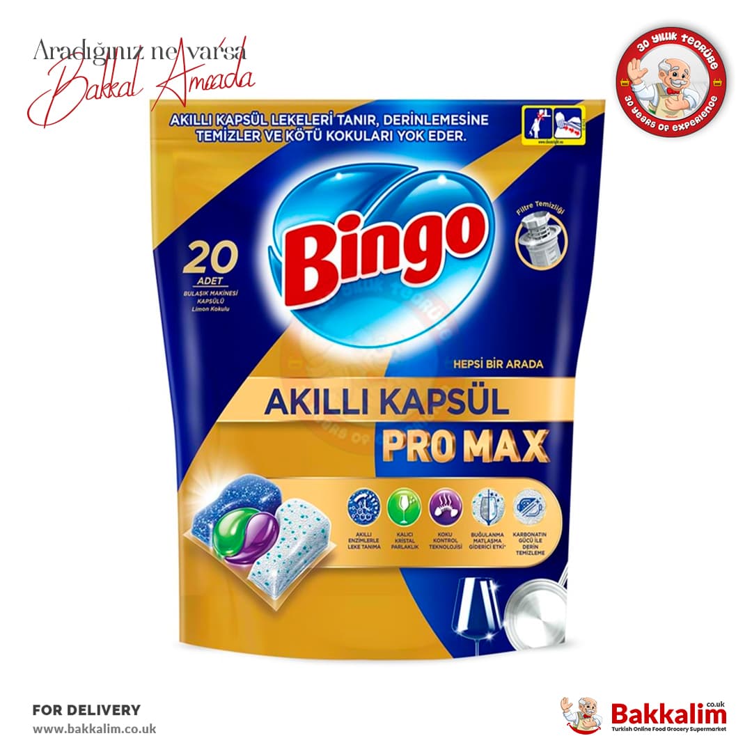 Bingo Smart Dishwashing Capsules Pro Max All in One 20 Pcs
