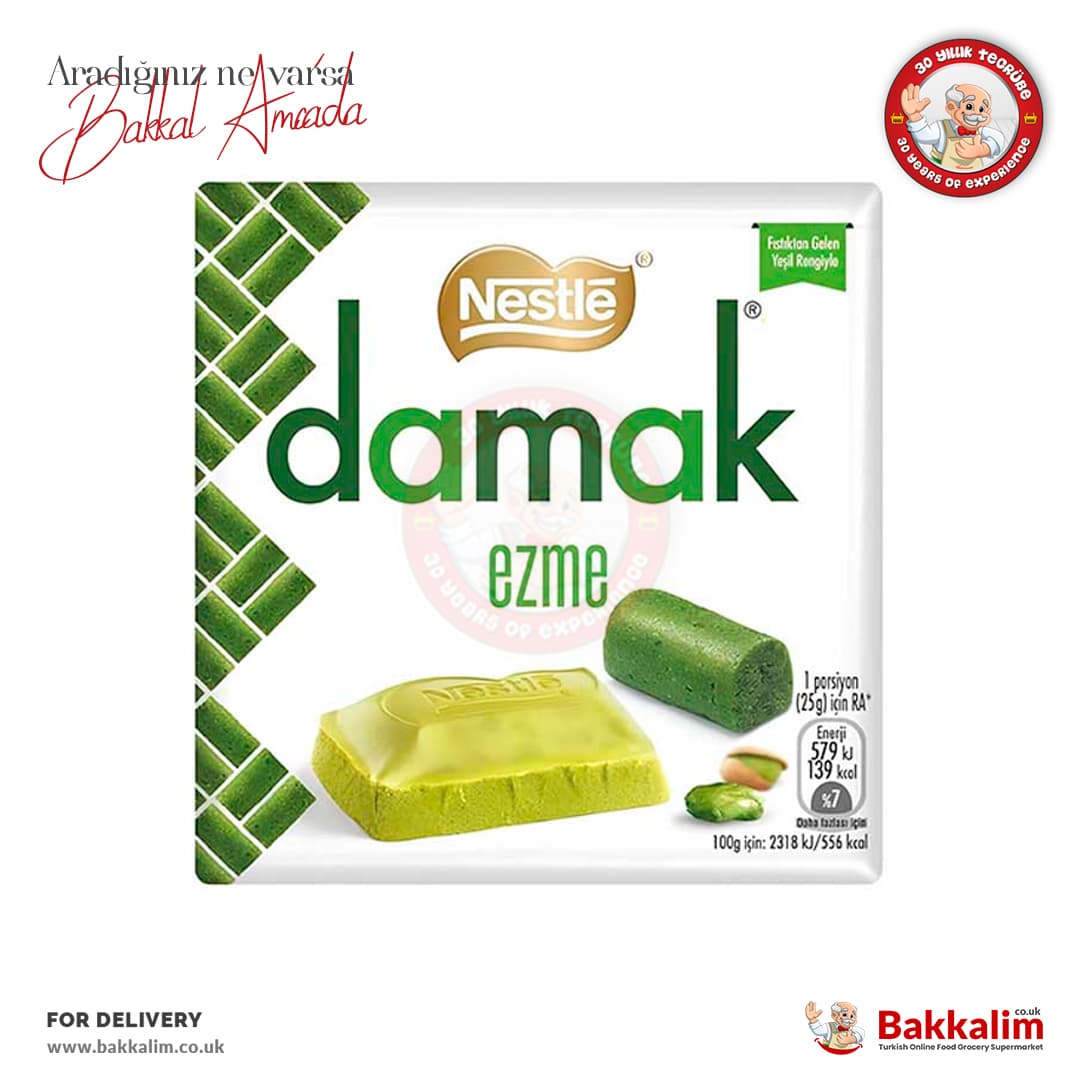 Nestle Damak Ezme Antep Pistachio Square Chocolate 60 G