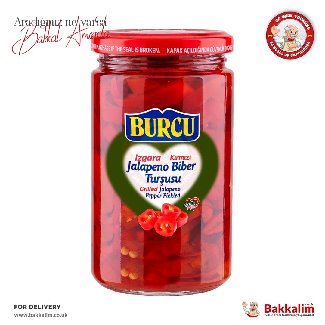 Burcu Grilled Red Jalapeno Pepper Pickled 550 G