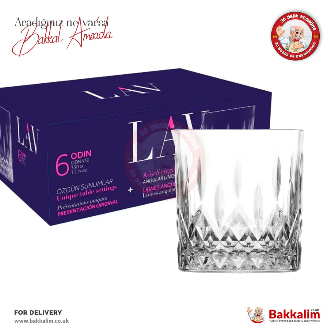LAV Odin Whiskey Glass 330 cc 6 Pcs
