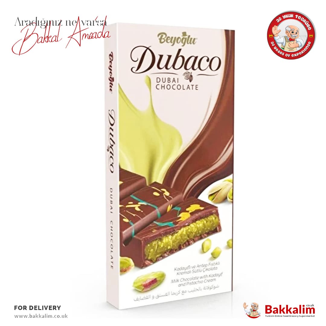 Beyoglu Dubai style Kadayif Chocolate with Pistachio 200 G