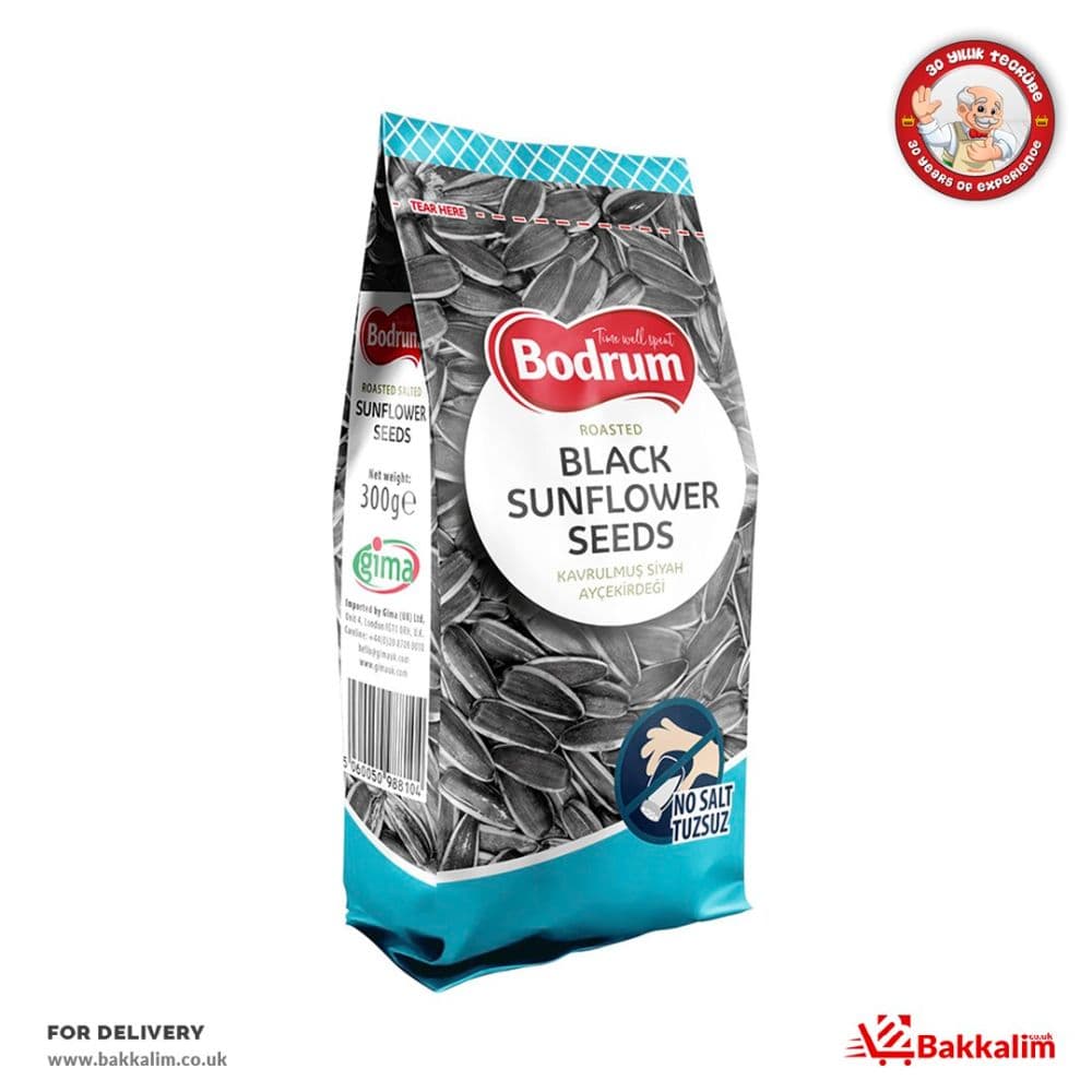 Bodrum 300 G Unsalted Roasted Black Sunflower Seeds