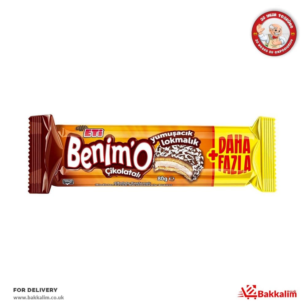 Eti Benim O 80 Gr Chocolate Coated Marshmallow And Coconat Biscuit