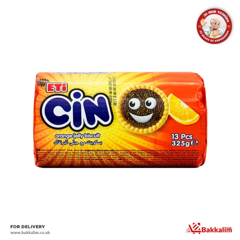 Eti Cin 325 Gr 13 Pcs Orange Jelly Biscuits