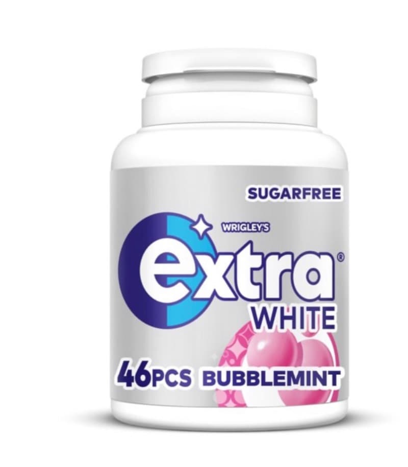 Extra White Bubblemint Sugarfree Chewing Gum Bottle 46 Pieces