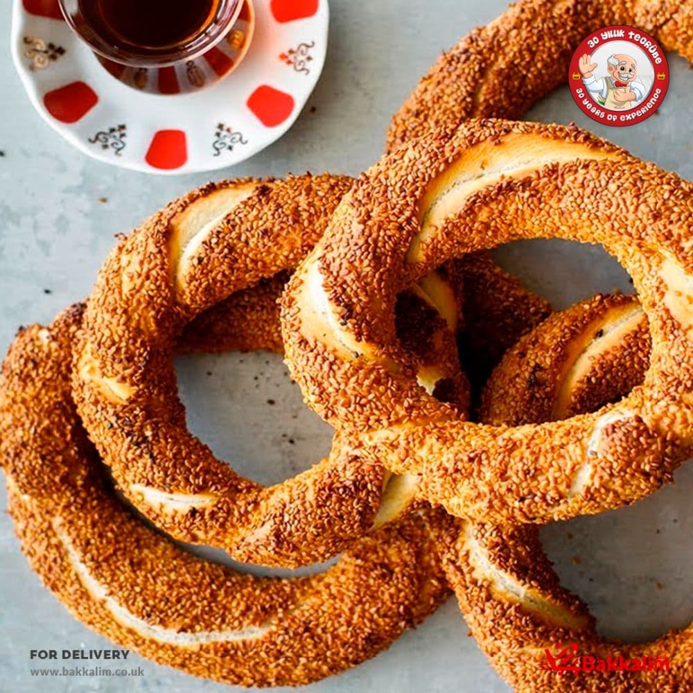 Maun  550 Gr 5 Pcs Turkish Sesame Ring Simit - Plain Bagel