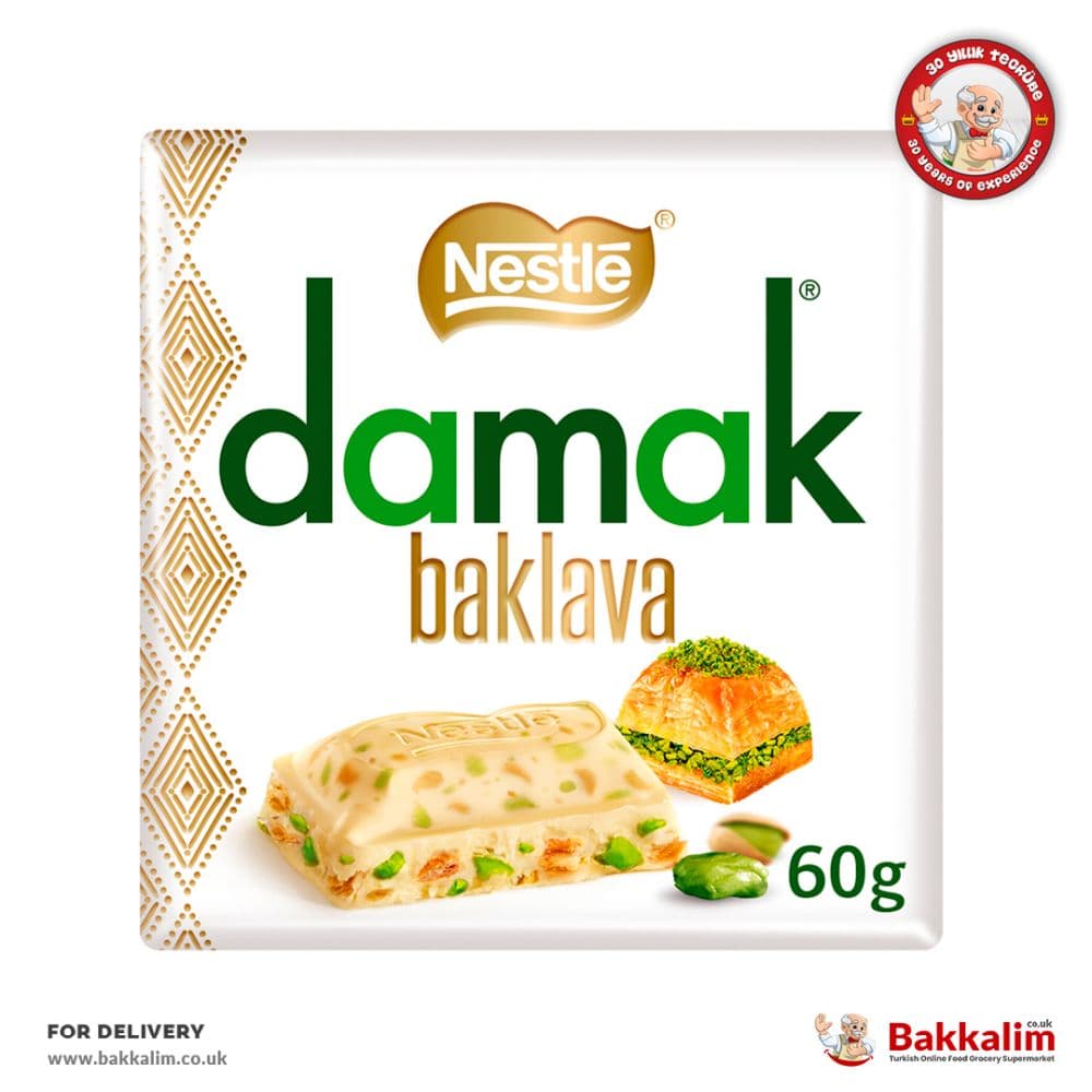 Nestle Damak 60 Gr Pistachio And Baklava With White Chocolate