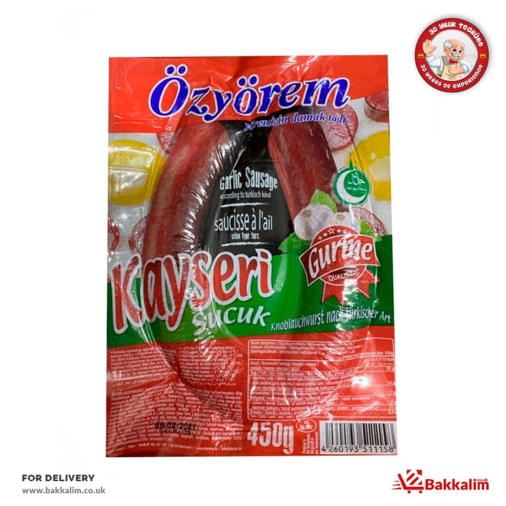 Ozyorem 450 Gr Garlic Turkish Style Kayseri Sucuk