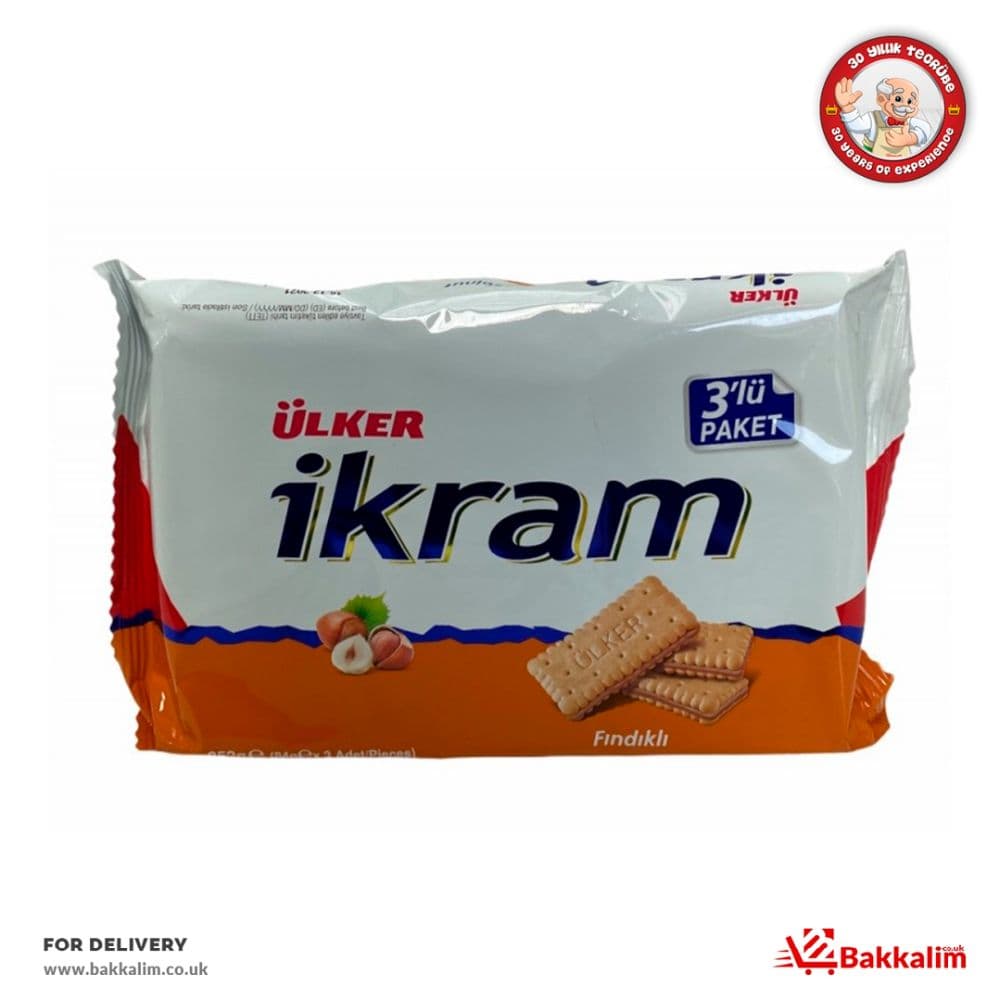 Ulker 84 Gr 3 Pcs Ikram Biscuits With Hazelnut Cream