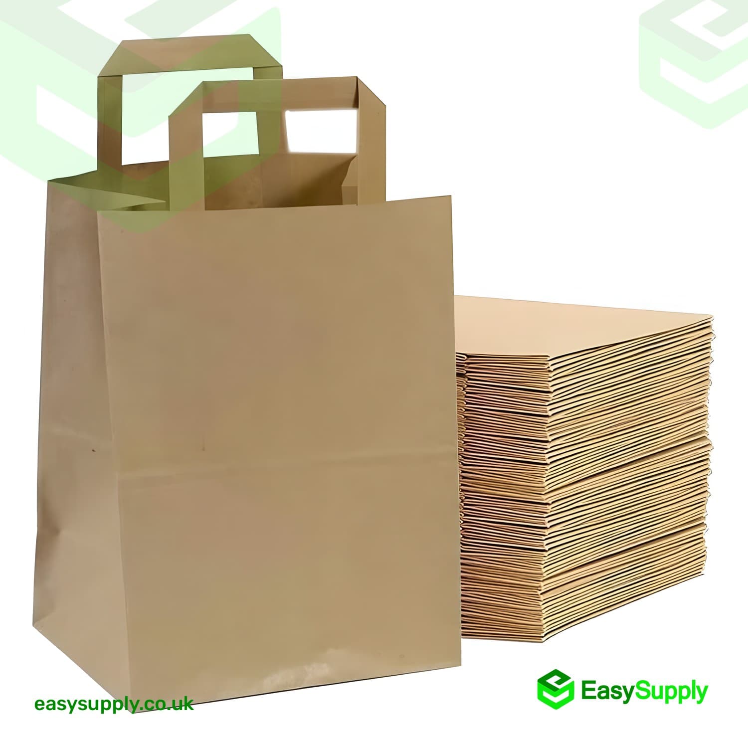 Small Brown SOS Paper Bag Internal Flat Handles Size:19x8x25cm 250Pcs 