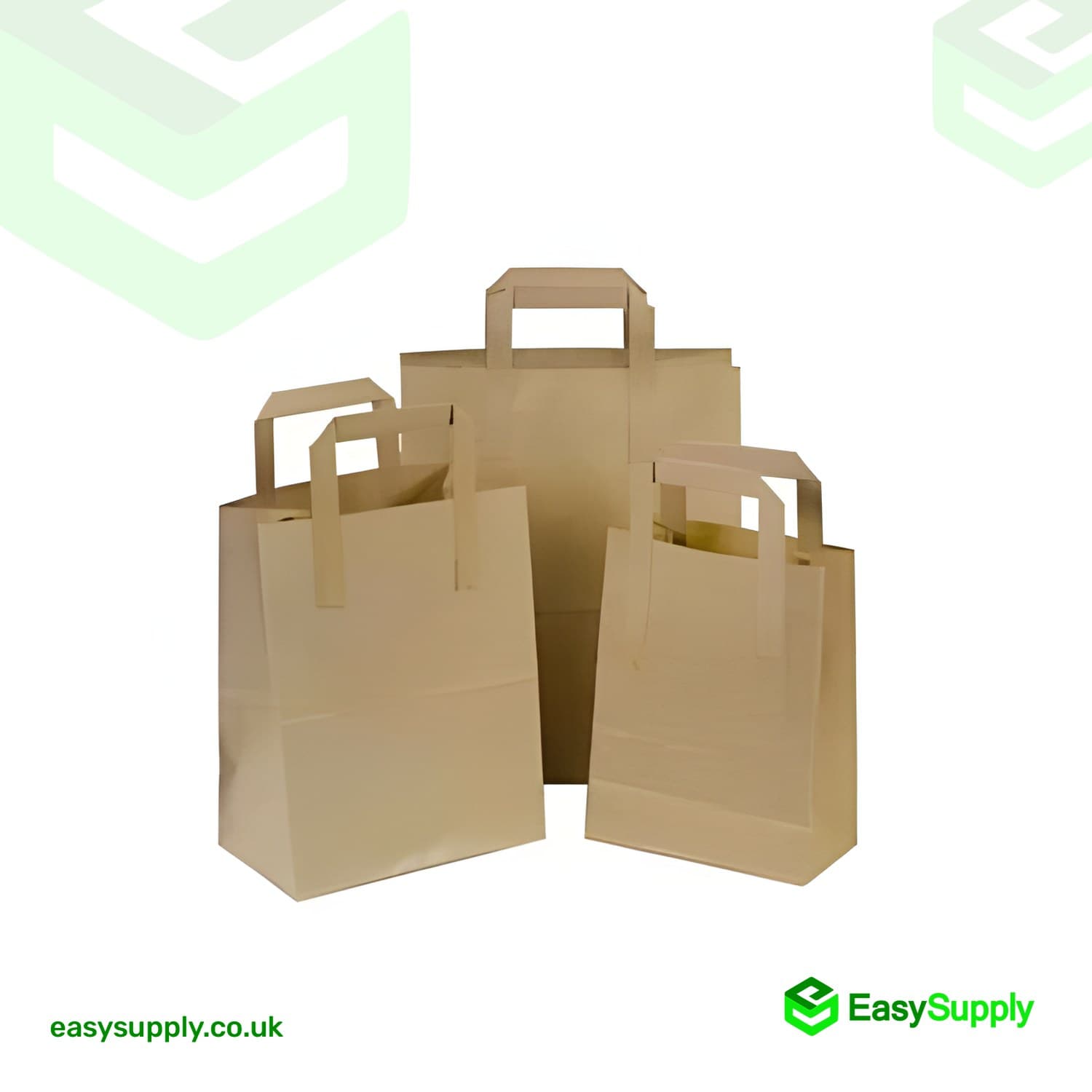 Large Brown SOS Paper Bag External Flat Handles 250 x 140 x 300 mm 250 Pcs 