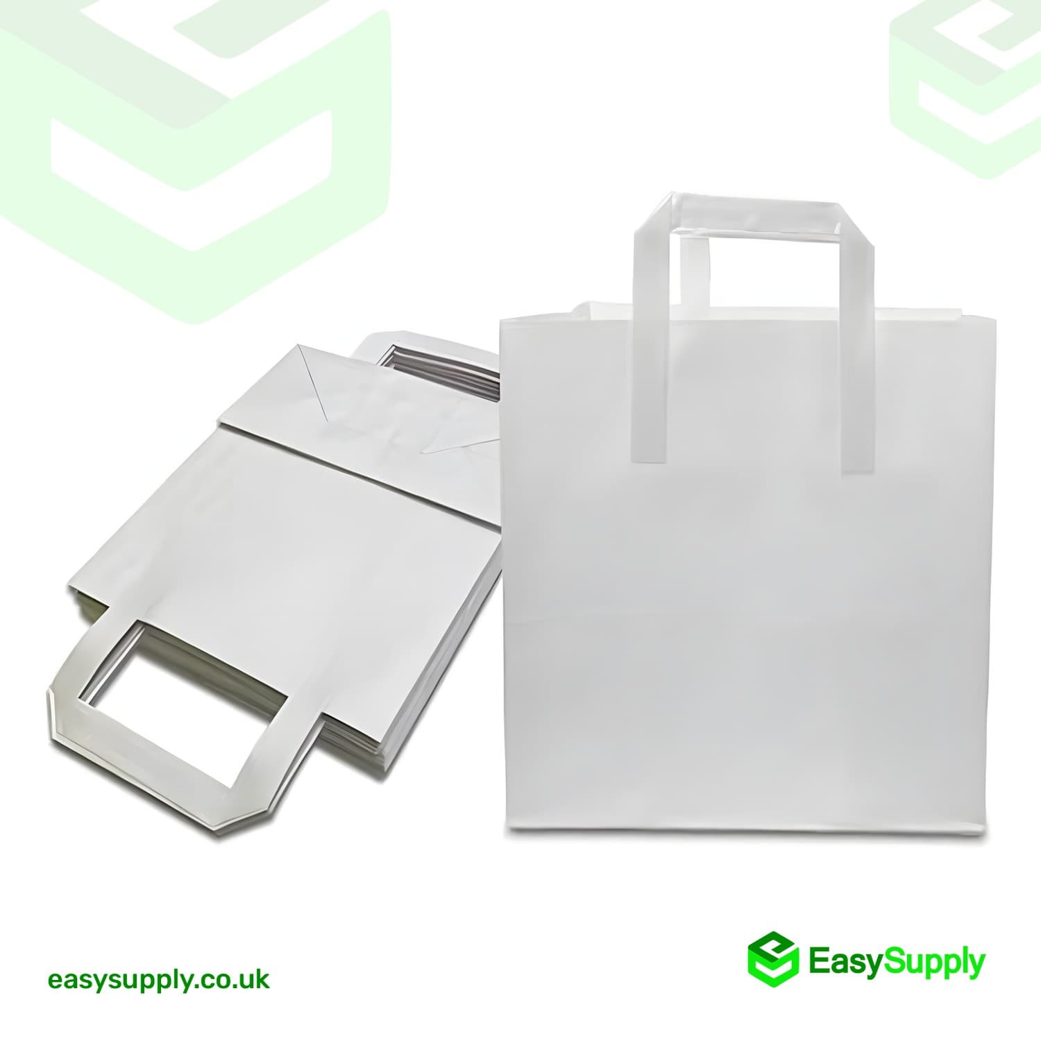 Medium White External Handle SOS Paper Bags Size: 220x100x245mm 250Pcs 