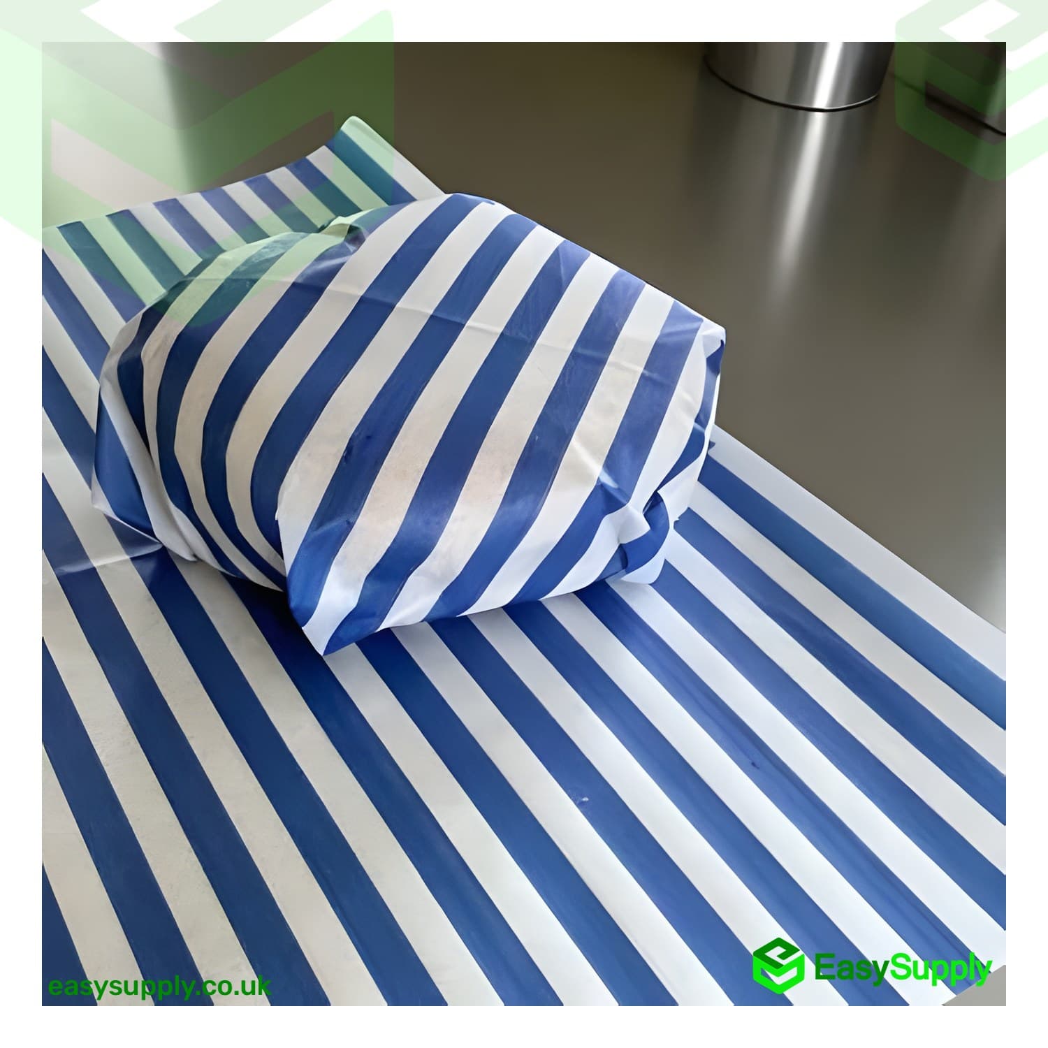 Blue Stripe Printed Grease Proof Sheets Size: 10 x 12,5 