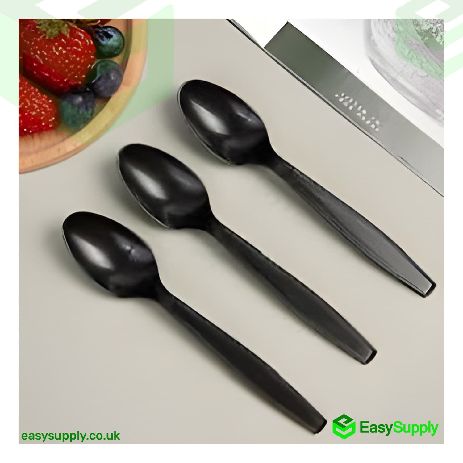 Black Reusable Heavy Duty Spoon 180 mm 