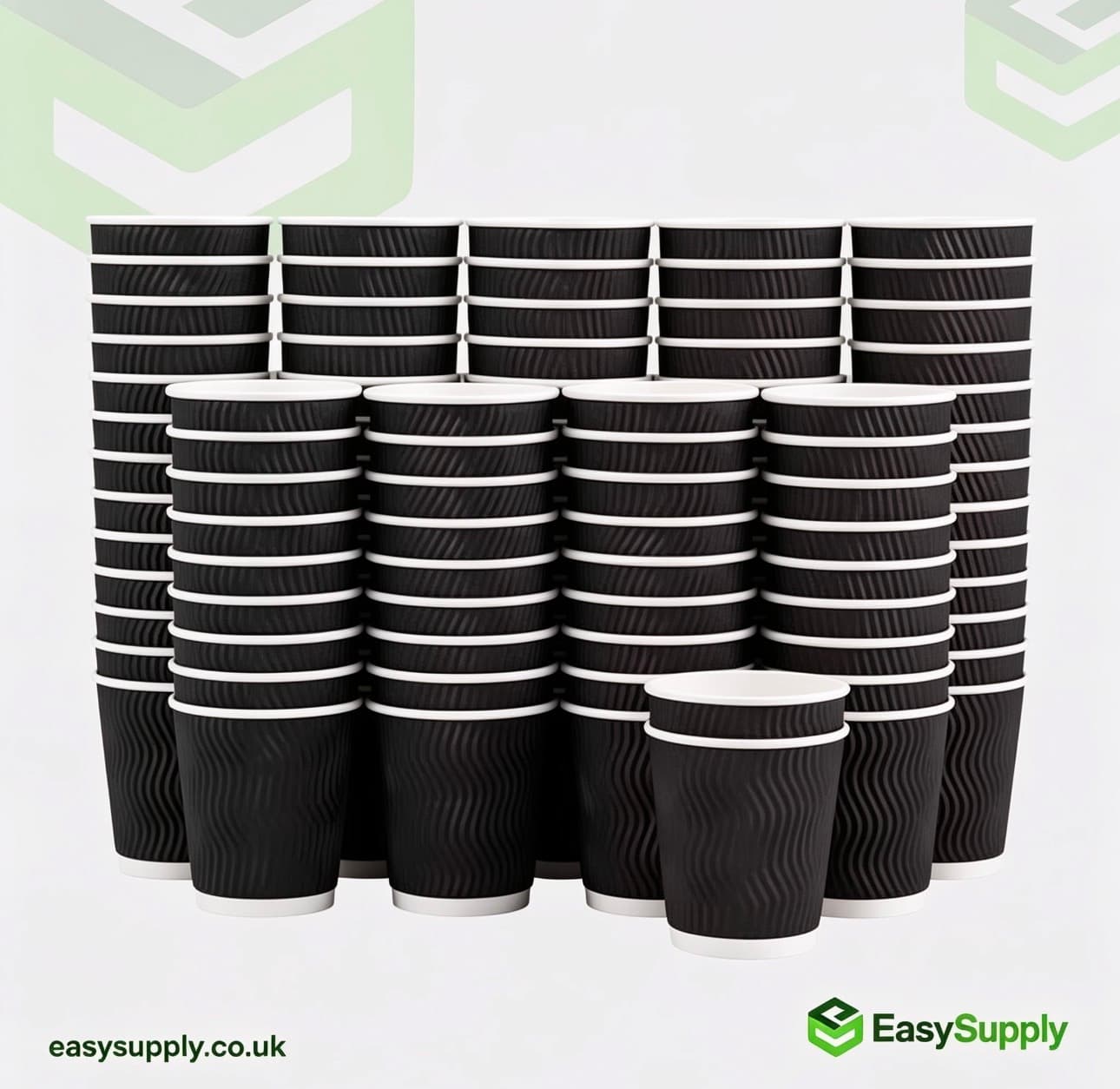 8 oz Ripple Cups Black 500 Pcs