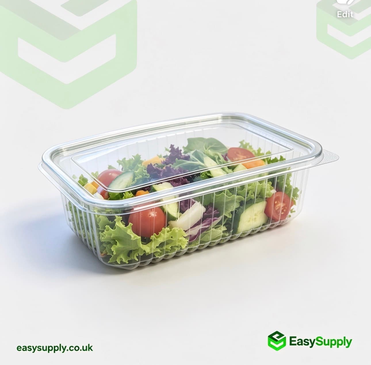 1500 cc Clear Hinged Plastic Containers HD