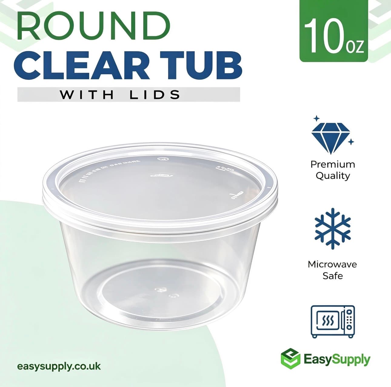 10 Oz Microwaveable Round Containers with Lids