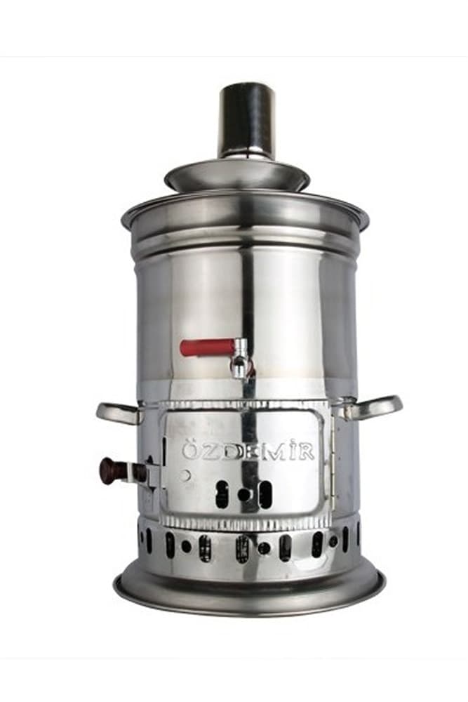 Samovar Stainless Steel Teakettle Water Heater Firewood Camping 4,5 Lt