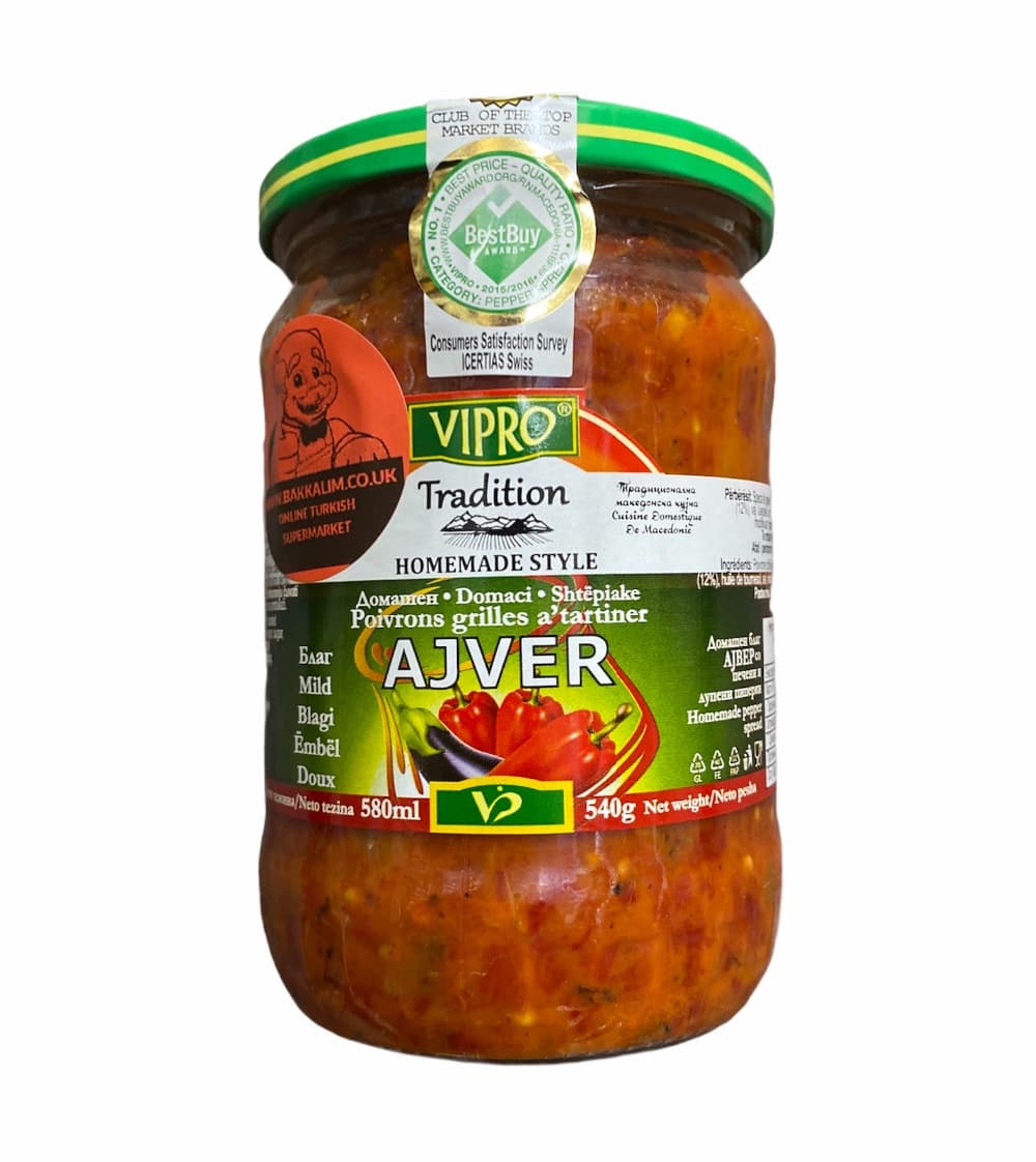 Vipro Home Made Ajver Roasted And Peeled Peppers 580ml